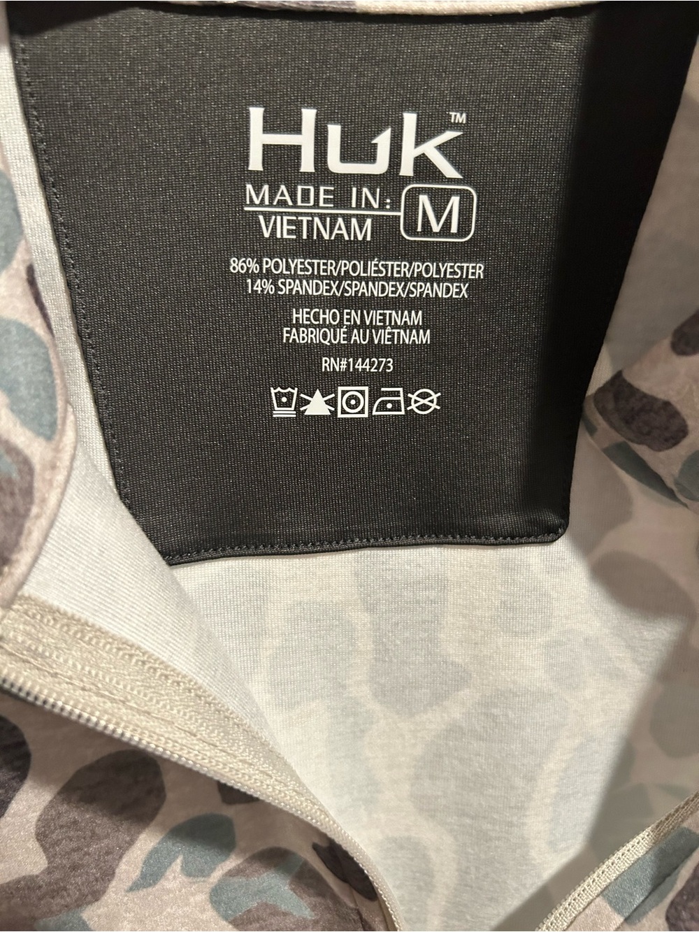 🎣 Huk KC Camo Print Leeward Lightweight Fleece 1/4 Zip Pullover – Men’s Medium - Picture 5 of 8